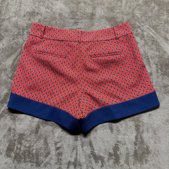 Ann Taylor Printed Nautical Shorts Women’s Size 6 | Red & Navy Chain Link - Picture 1 of 5